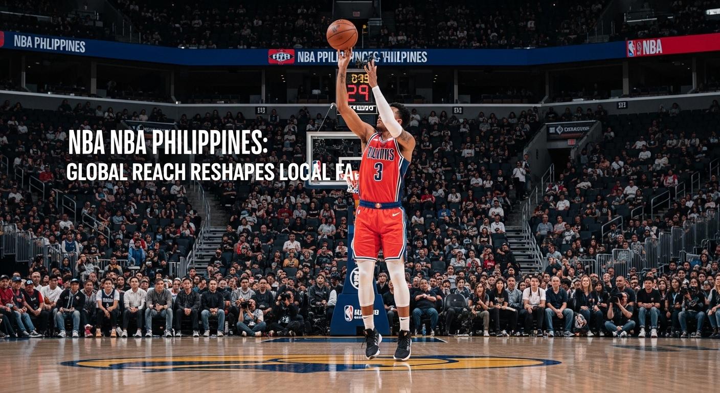 Philippine basketball fans celebrating an NBA game in a packed arena with team jerseys and LED screens.
