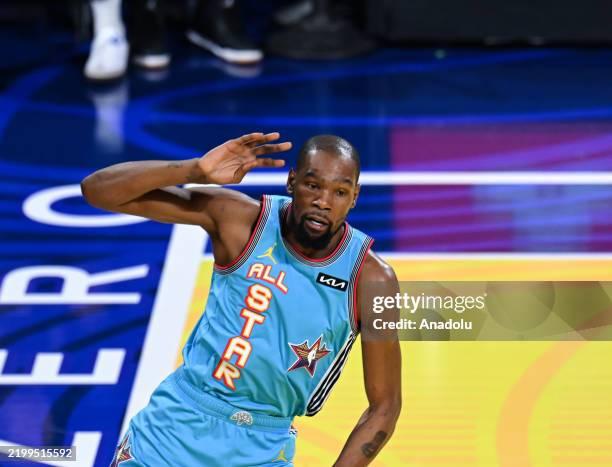 NBA star player in action basketball game