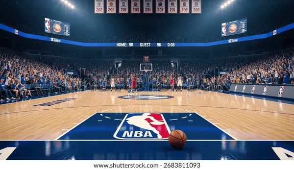 NBA game court action players