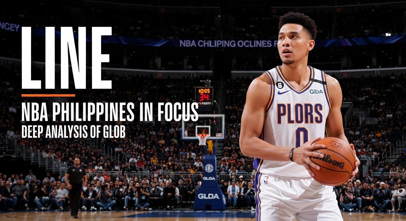 Philippine basketball fans in a lively arena with NBA branding and city skyline.