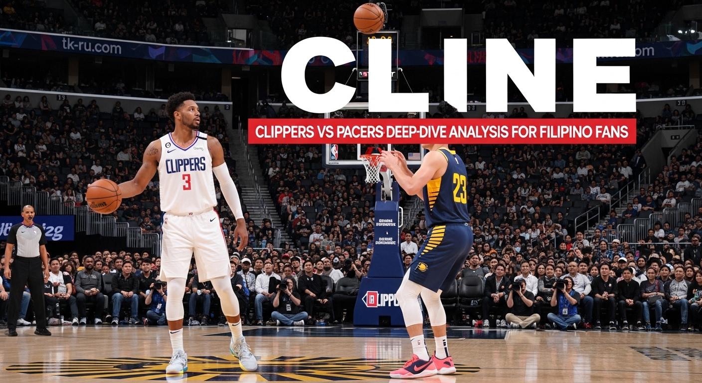 Illustration of Clippers vs Pacers game for Filipino basketball fans with national flags